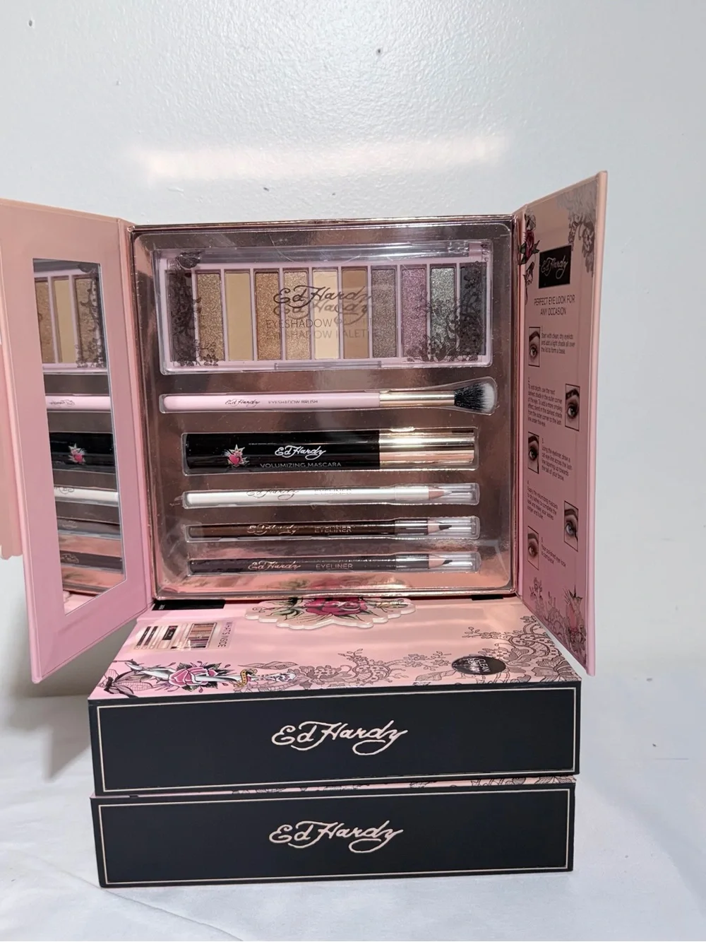 Ed Hardy Tattooed Beauty Makeup Set Eyeshadow Palette Mascara Eyeliner NEW